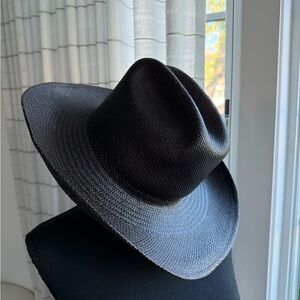 Janessa Leone Charcoal Straw Hat